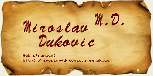 Miroslav Duković vizit kartica